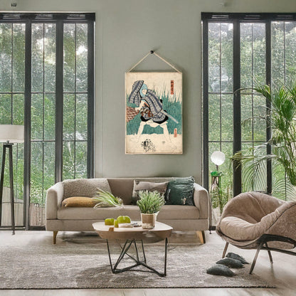 A picture of Yamabayashi fusahachi, a mockup of the print leaning against a wall