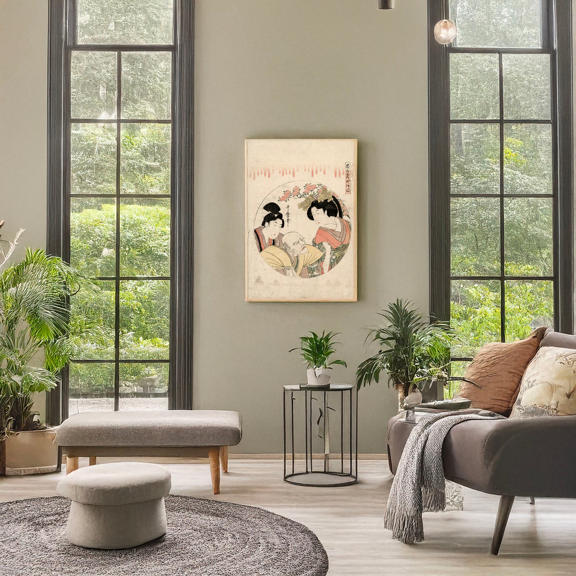 A picture of Yodanme, a mockup of the print leaning against a wall