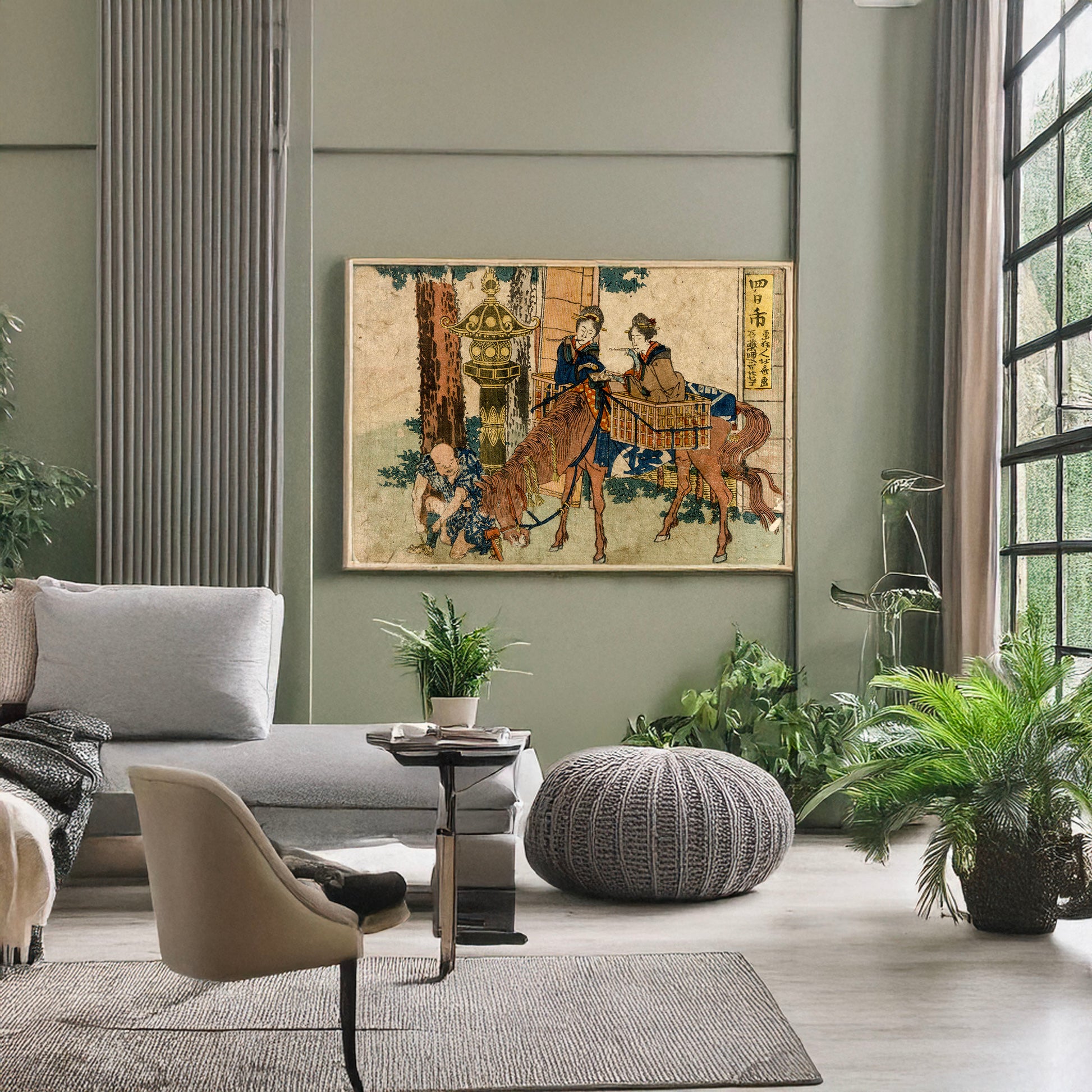 A picture of Yokkaichi, a mockup of the print leaning against a wall