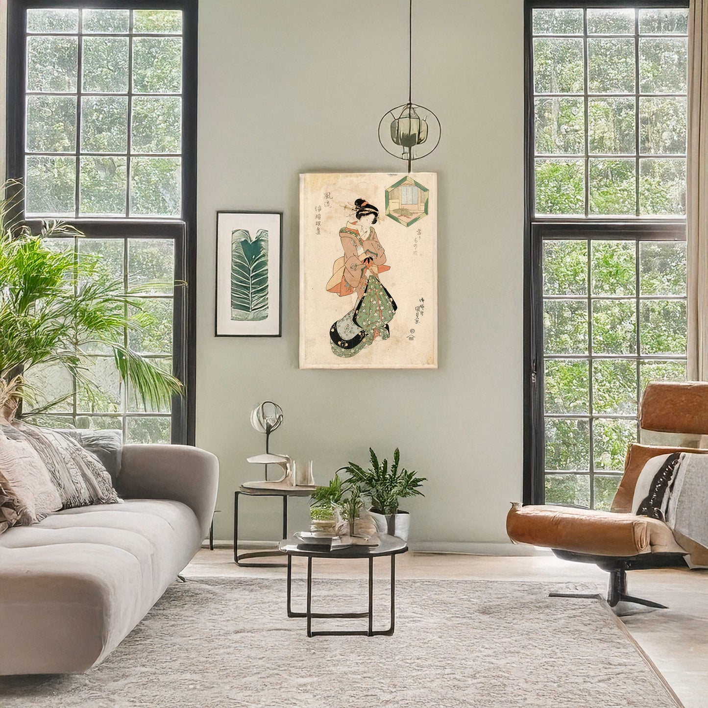 A picture of Yoshidaya, a mockup of the print leaning against a wall
