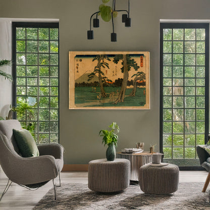 A picture of Yoshiwara, a mockup of the print leaning against a wall