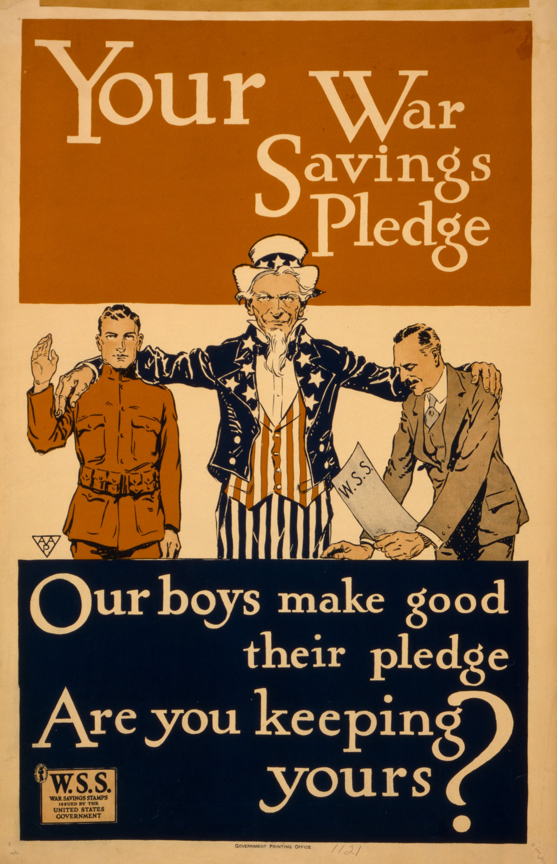A picture of Your war savings pledge Our boys make good their pledge--Are you keeping yours? /