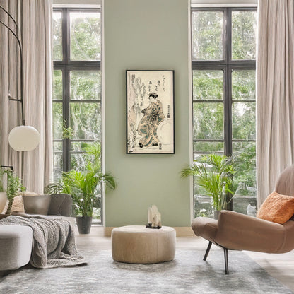 A picture of Yukidama o tsukuru musume, a mockup of the print leaning against a wall