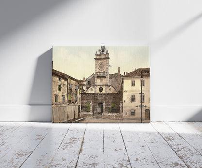 A picture of Zara, Signori Square, Dalmatia, Austro-Hungary, a mockup of the print leaning against a wall