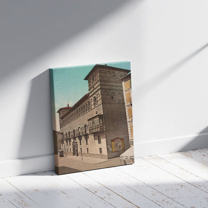 A picture of Zaragoza. La Audiencia, a mockup of the print leaning against a wall