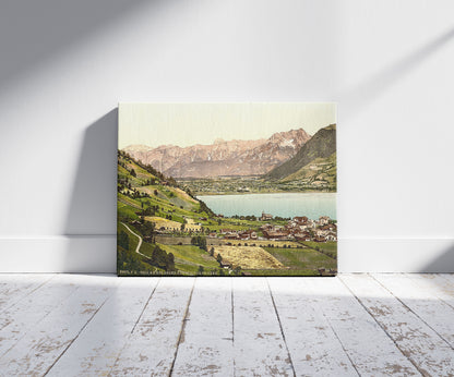 A picture of Zell on the lake (i.e., Zell am See) from the Steinernes Meer, Austria, Austro-Hungary