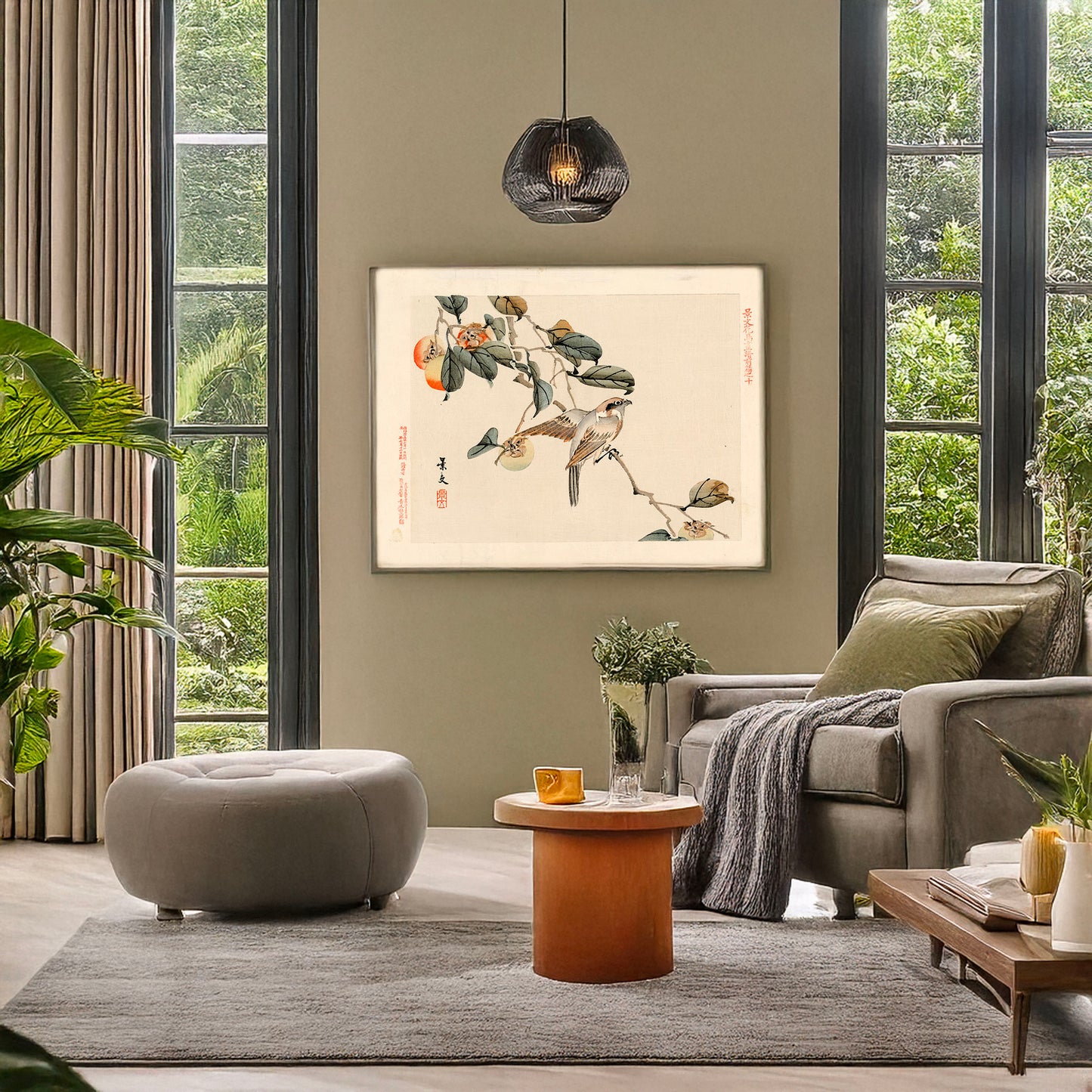 A picture of Zenpen no jū, a mockup of the print leaning against a wall