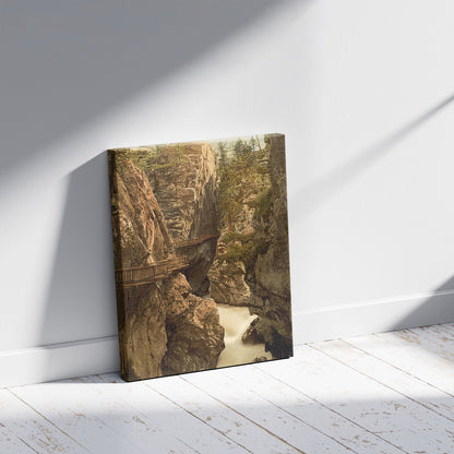 A picture of Zermatt, Upper Gorner Gorge, Valais, Alps of, Switzerland, a mockup of the print leaning against a wall