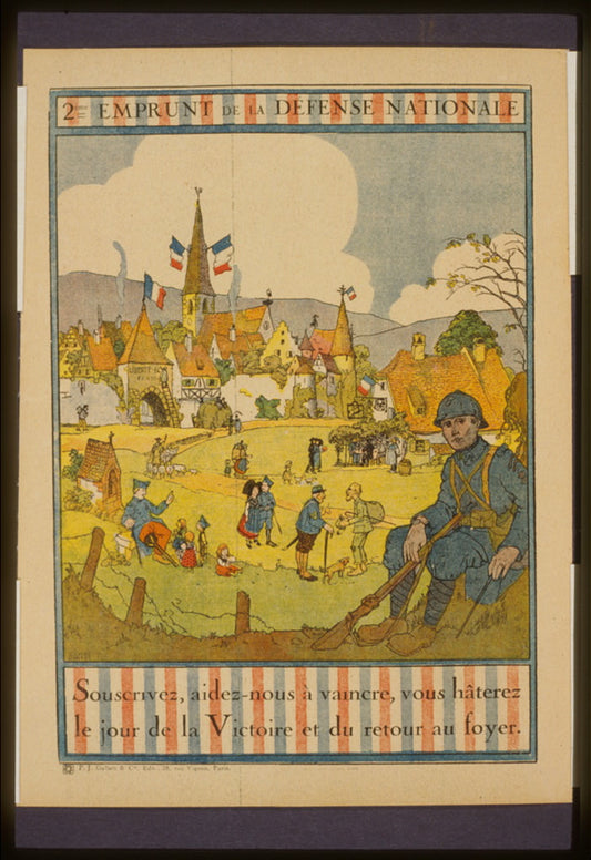 A picture of 2éme Emprunt de la Défense Nationale. Souscrivez, aidez-nous á vaincre, vous hâterez le jour de la victoire et du retour au foyer