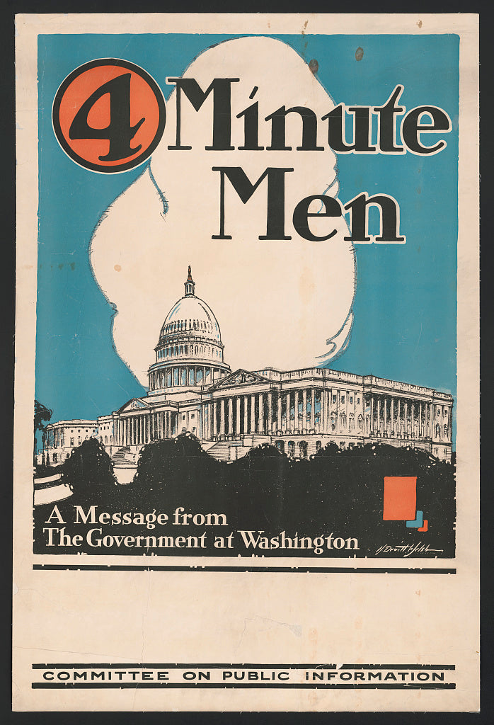 A picture of 4 minute men, a message from the government at Washington Committee on Public Information /