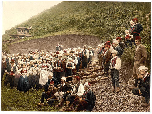 A picture of A group of peasants, Bosnia, Austro-Hungary