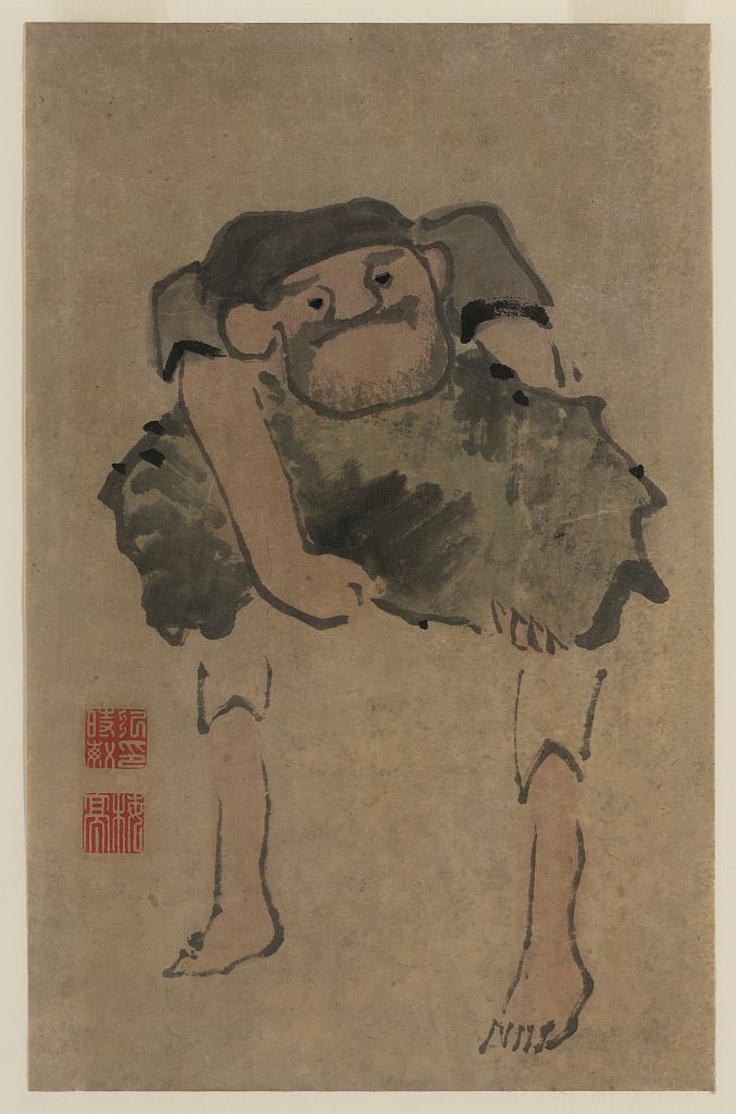 A picture of A man carrying a large object
