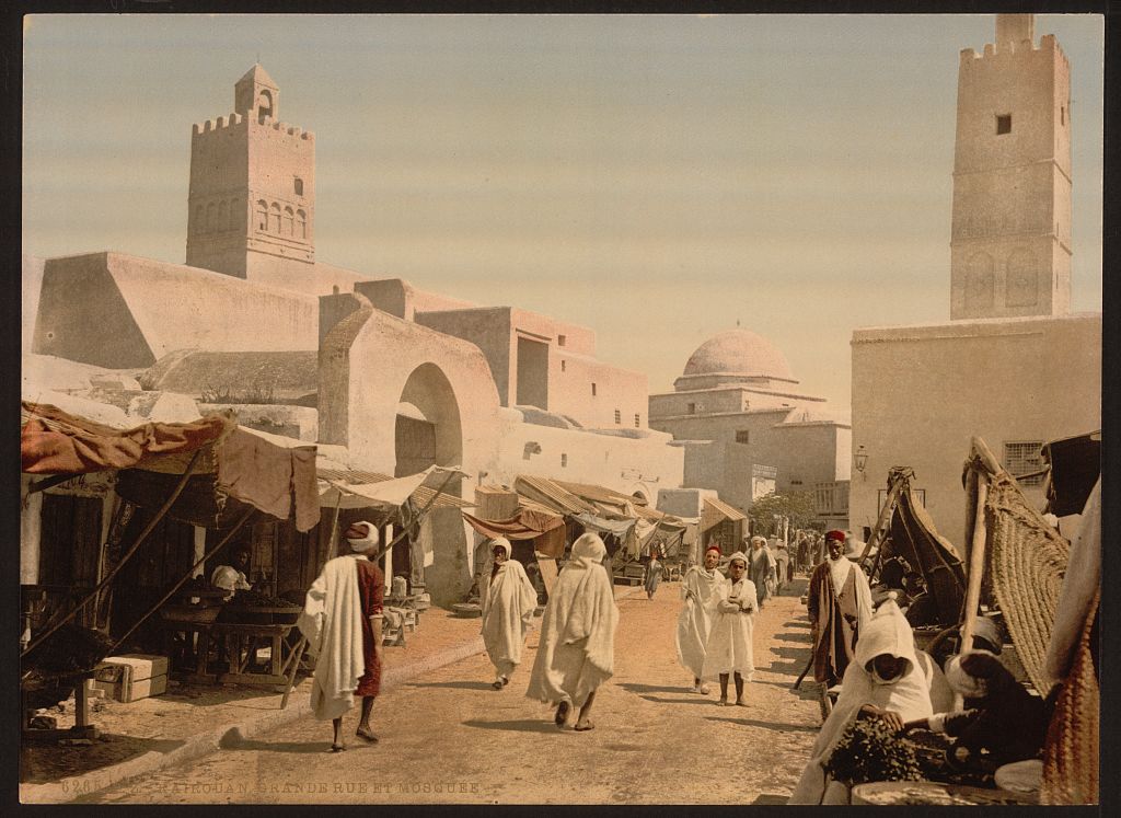 A picture of A mosque in the principal street, Kairwan, Tunisia