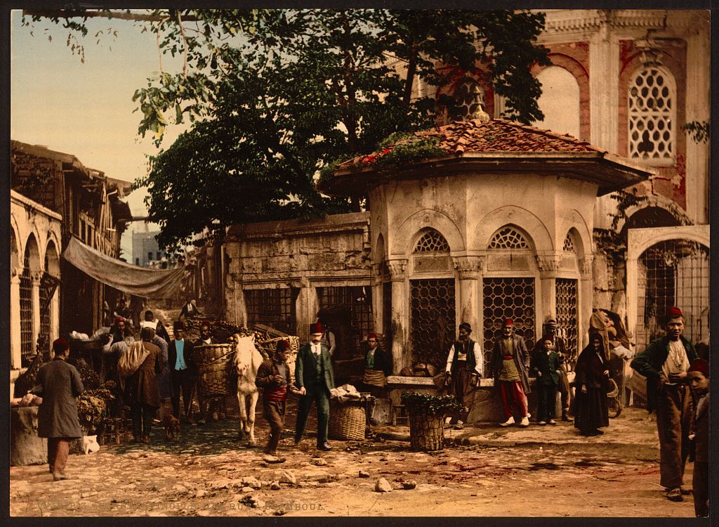 A picture of A street at Stamboul with fountain, Constantinople, Turkey