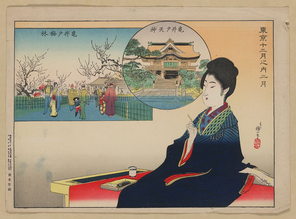 A picture of A woman writing about memories of places visited