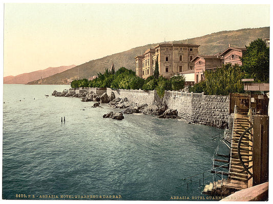 A picture of Abbazia, Hotel Quarnero and the Baths, Istria, Austro-Hungary