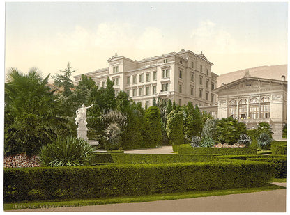 A picture of Abbazia, Hotel Stephanie and park, Istria, Austro-Hungary