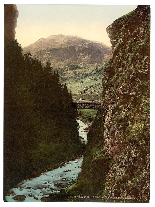 A picture of Airolo, gorges of the Stalvedro and Airolo, St. Gotthard Railway, Switzerland