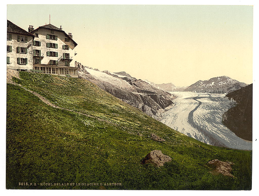 A picture of Aletsch, glacier and Belalp Hotel, Valais, Alps of, Switzerland