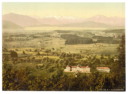 A picture of Alisbrunn, with chapel and Lake Zug, Lake Lucerne, Switzerland