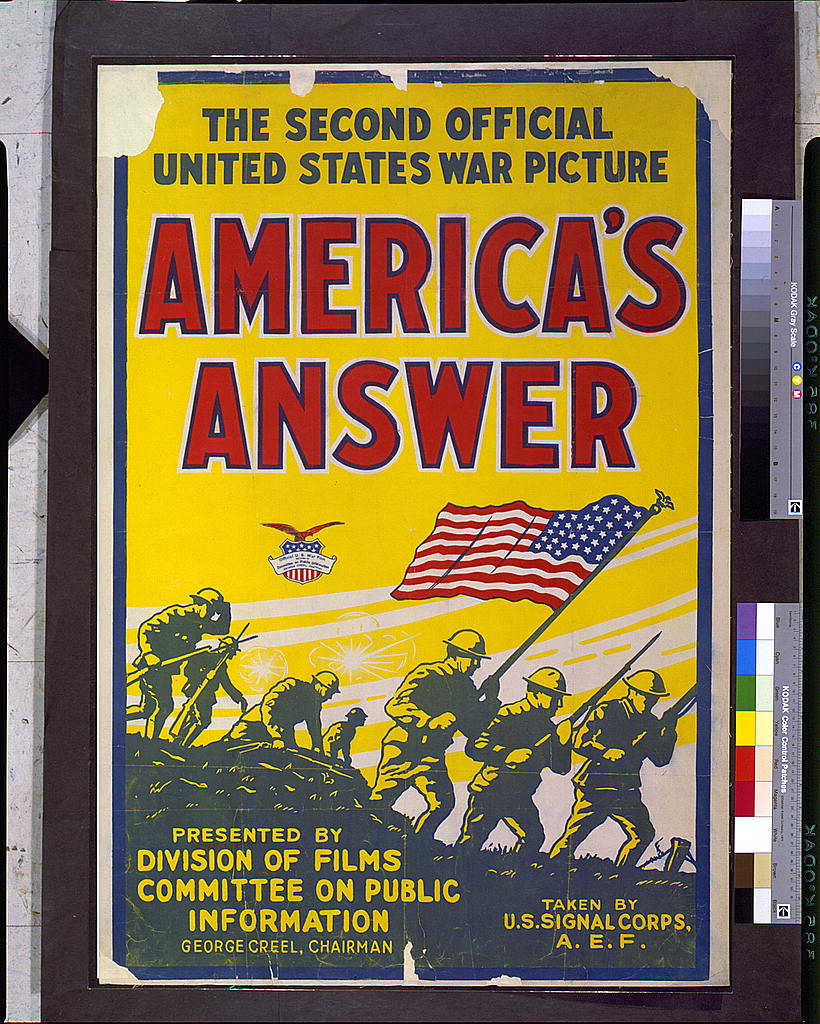 A picture of America's answer. The second official United States war picture