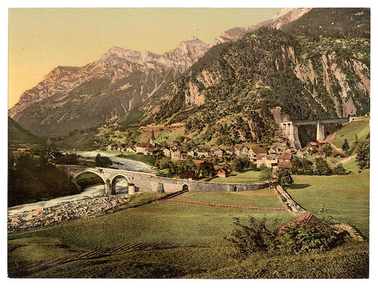 A picture of Amsteg, general view, St. Gotthard Railway, Switzerland