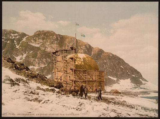 A picture of Andree's Station at Danskoen (i.e., Danskøya), Spitzbergen, Norway