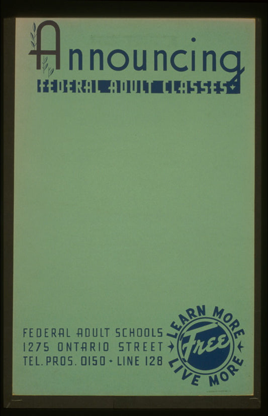 A picture of Announcing federal adult classes Learn more - live more.