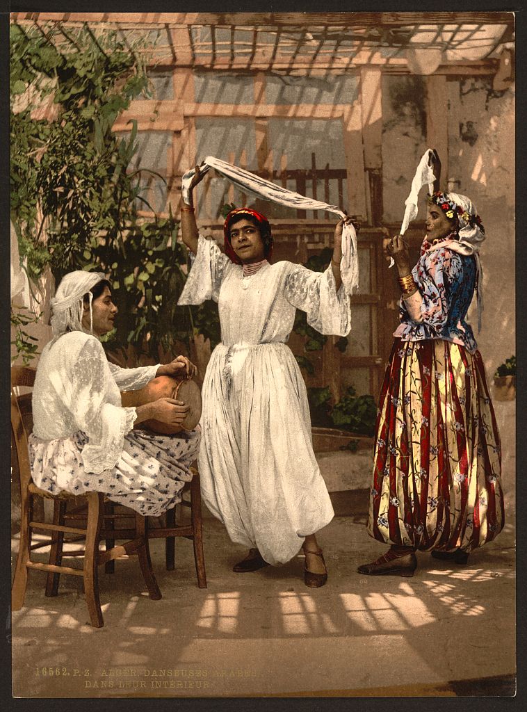 A picture of Arab dancing girls, Algiers, Algeria