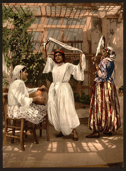 A picture of Arab dancing girls, Algiers, Algeria