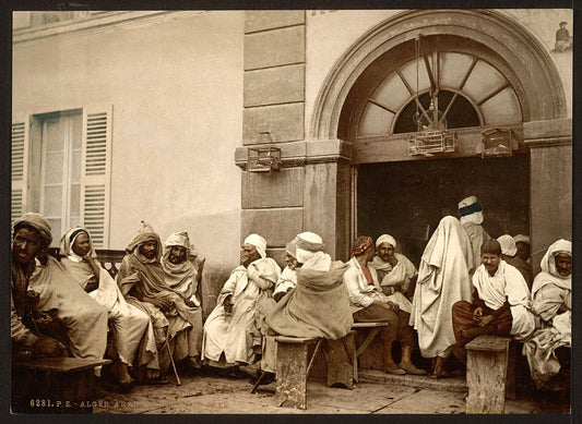 A picture of Arabs at a cafe, Algiers, Algeria