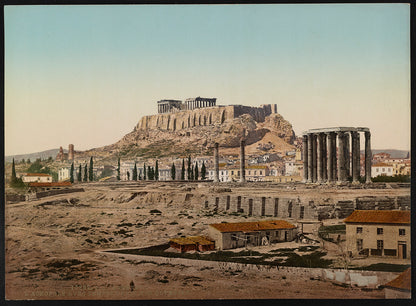 A picture of Athènes. LʹAcropole Avec Temple de Jupiter Olympien