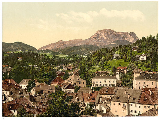 A picture of Aussee from Sarstein, Upper Austria, Austro-Hungary