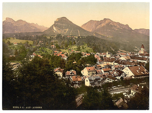 A picture of Aussee (i.e., Bad Aussee), general view, Styria, Austro-Hungary