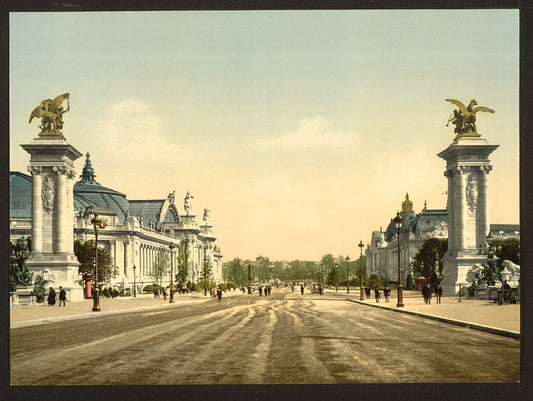 A picture of Avenue Nicholas II, from the two Palaces, Exposition Universal, 1900, Paris, France