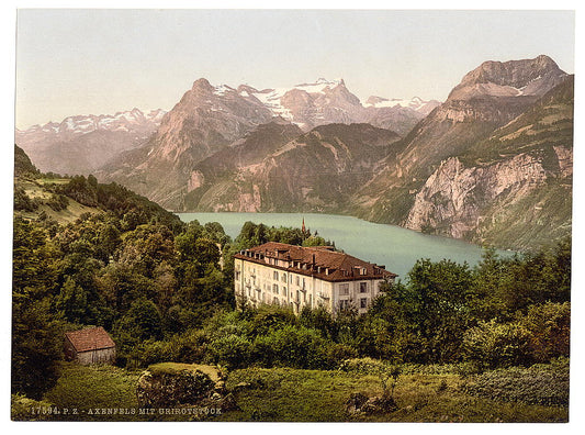 A picture of Axenfels, with Urirothstock, (i.e., Urirotstock), Lake Lucerne, Switzerland