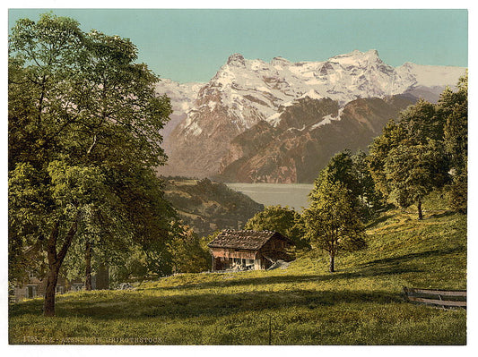 A picture of Axenstein, Park and Urirothstock, (i.e., Urirotstock), Lake Lucerne, Switzerland