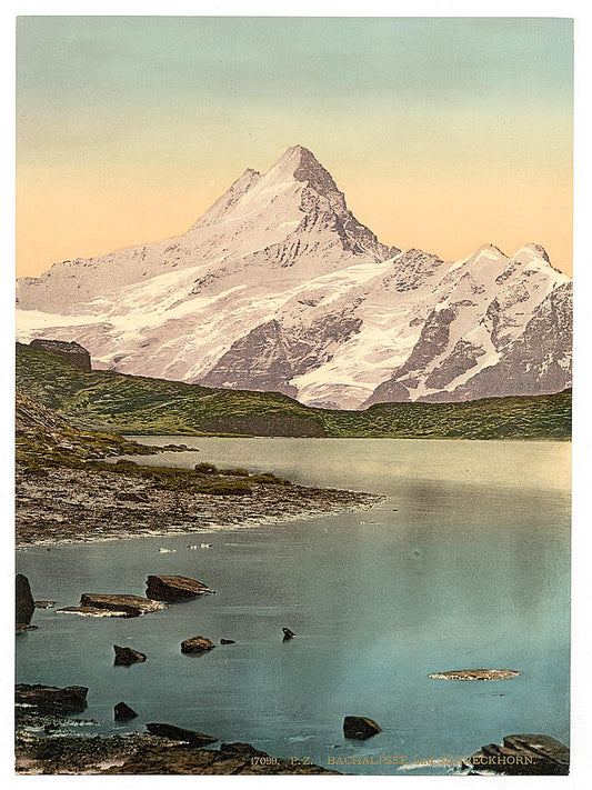 A picture of Bach Alps Lake and Schreckhorn, Bernese Oberland, Switzerland