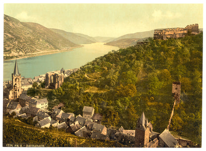 A picture of Bacharach and ruins of Stahleck, the Rhine, Germany