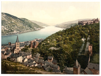 A picture of Bacharach and ruins of Stahleck, the Rhine, Germany