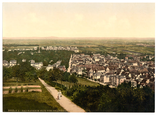 A picture of Bad Neuheim (i.e., Bad Nauheim), from Johannisberg, Hesse-Nassau, Germany