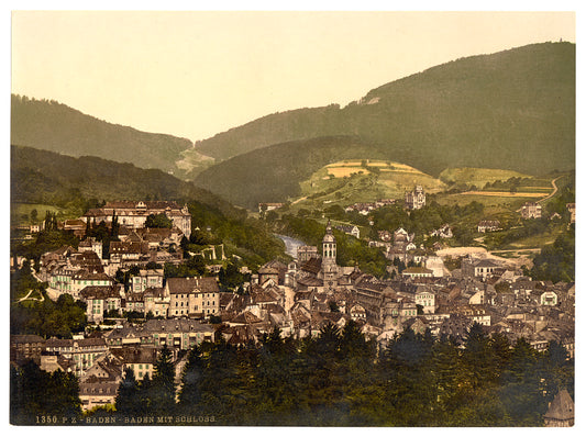 A picture of Baden-Baden, general view with castle, Baden, Germany