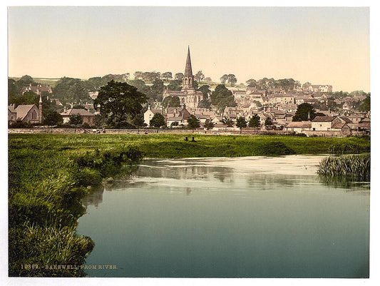 A picture of Bakewell, from river, Derbyshire, England