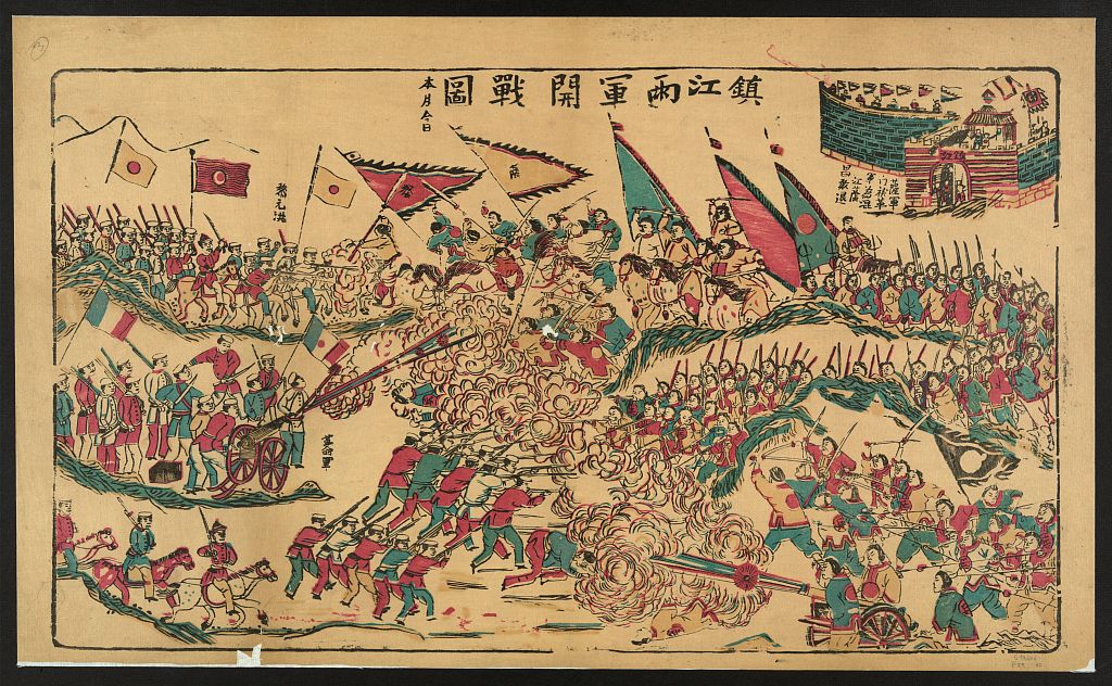 A picture of Battle scene - soldiers engaged in close fighting on a battlefield