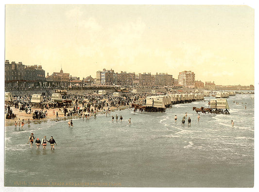 A picture of Beach and ladies' bathing place, Margate, England