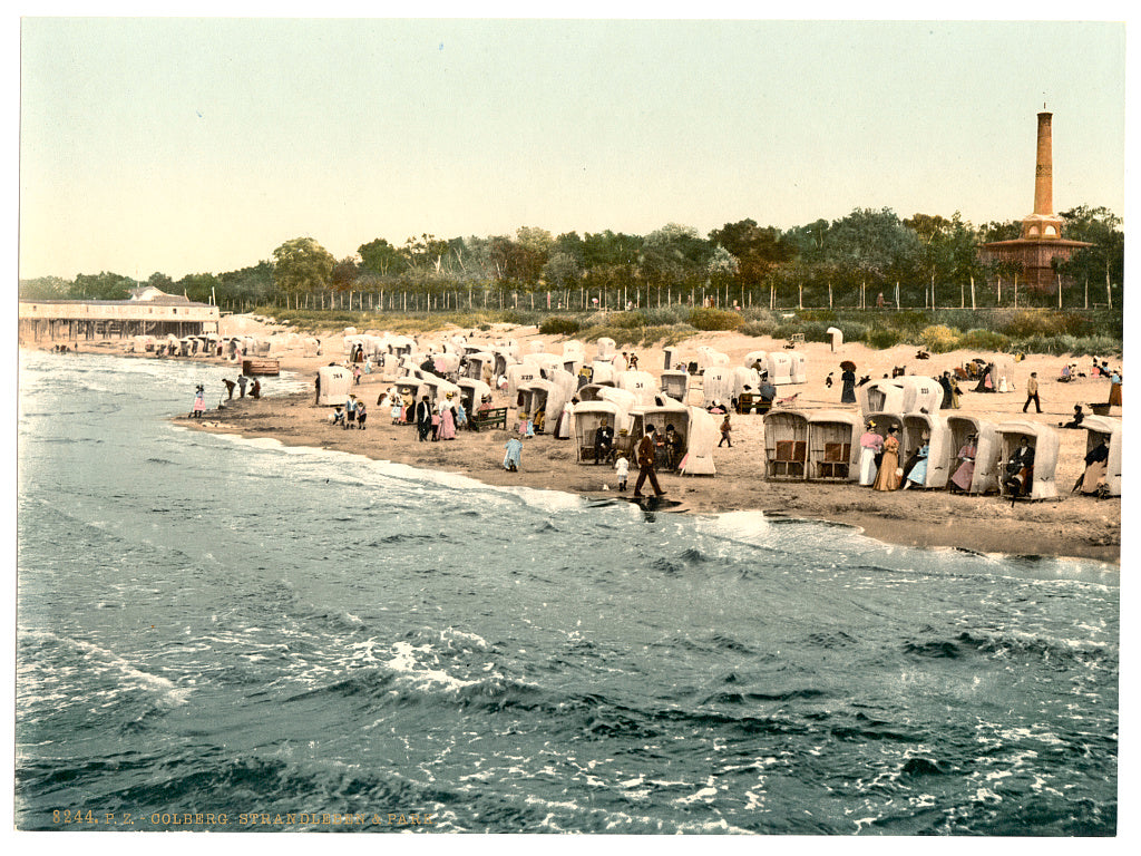 A picture of Beach and park, Colberg, Pomerania, Germany (i.e.,Kołobrzeg, Poland)
