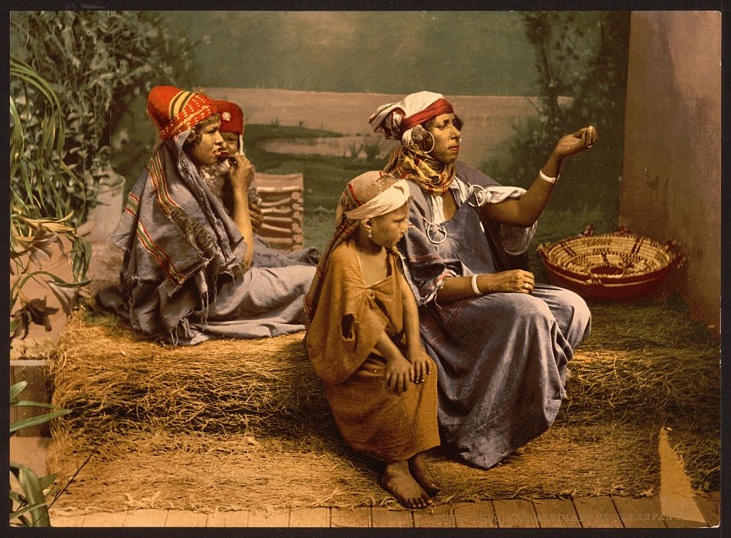 A picture of Bedouin beggars and children, Tunis, Tunisia