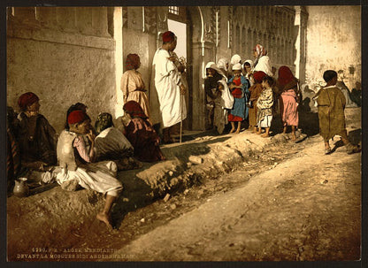 A picture of Beggars in front of mosque "Sidi Abderrhaman", Algiers, Algeria