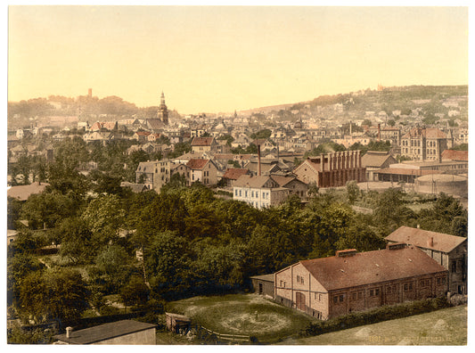 A picture of Bielefield (i.e., Bielefeld), from the Northeast, Westphalia, Germany