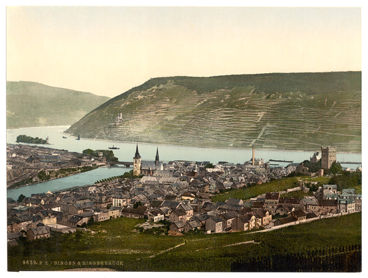 A picture of Bingen and the bridge, the Rhine, Germany